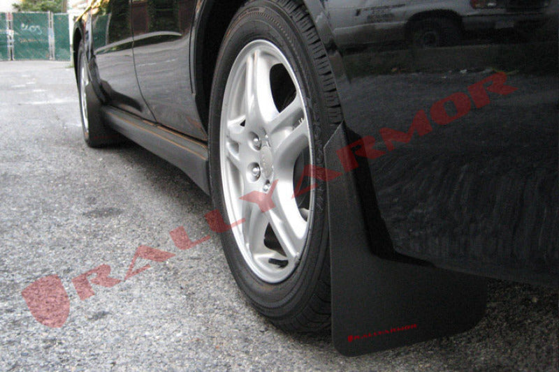 Rally Armor, Rally Armor Basic Black Mud Flap Red Logo Subaru WRX 2002-2007 / STi 2002-2007 | MF1-BAS-RD