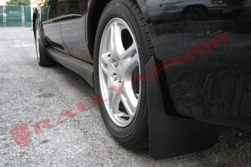 Rally Armor, Rally Armor Basic Mud Flaps Black Logo Subaru WRX 2002-2007 / STi 2002-2007 | MF1-BAS-BLK