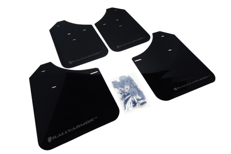 Rally Armor, Rally Armor Black UR Mud Flap Grey Logo Subaru WRX 2002-2007 / STi 2002-2007 | MF1-UR-BLK/GRY