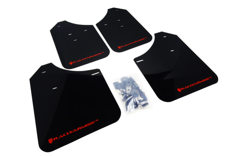 Rally Armor, Rally Armor Black UR Mud Flap Red Logo Subaru WRX 2002-2007 / STi 2002-2007 | MF1-UR-BLK/RD