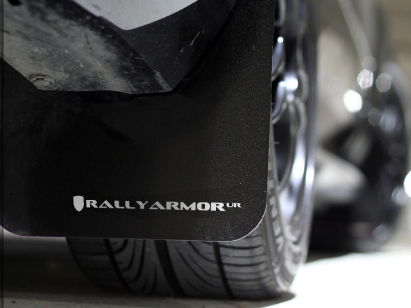 Rally Armor, Rally Armor Black UR Mud Flap White Logo Subaru WRX 2002-2007 / STi 2002-2007 | MF1-UR-BLK/WH