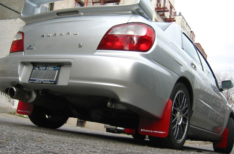 Rally Armor, Rally Armor Red UR Mud Flap White Logo Subaru WRX 2002-2007 / STi 2002-2007 | MF1-UR-RD/WH